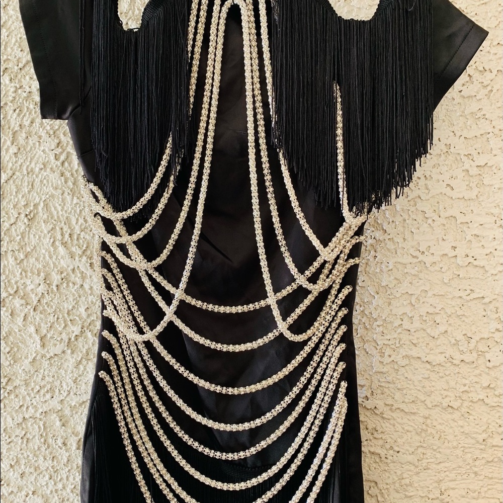 Black label Wow couter black long dress small size